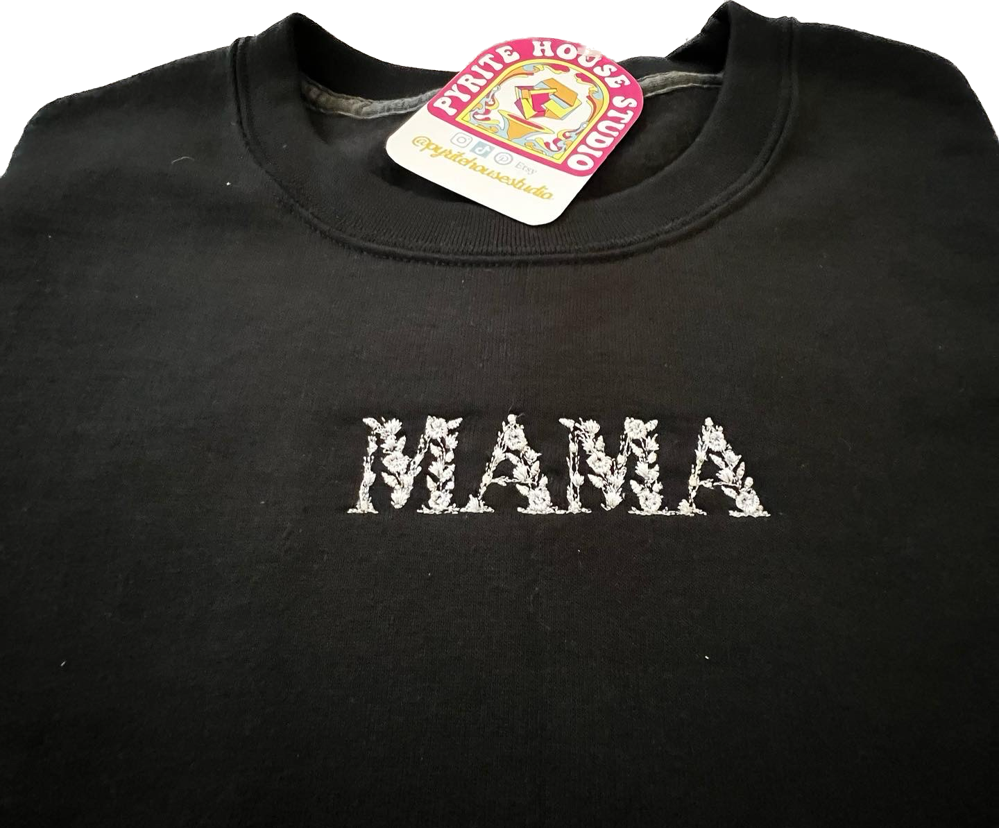 Crewneck MAMA Sweatshirt in Black CUSTOMIZED OPTION